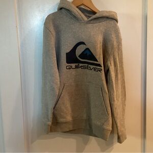 Quiksilver Gray Crewneck Pullover Hoodie with Logo